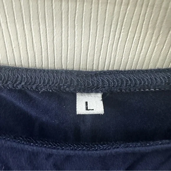 Stretchy Navy Off Shoulder Long Sleeve Maxi Dress Maternity Friendly Size L - Picture 4 of 10